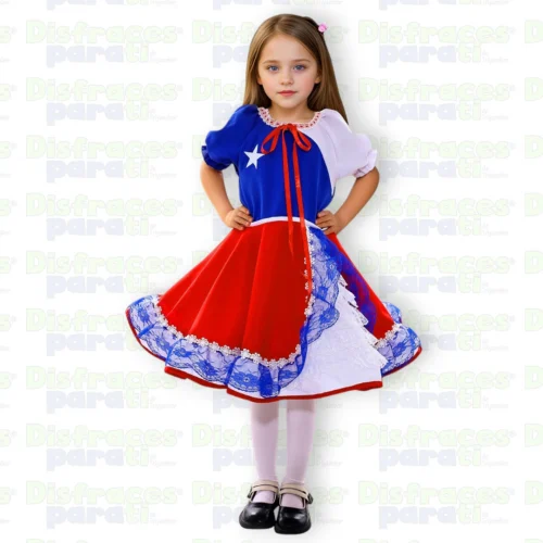 VESTIDO HUASA CHINITA BANDERA NIÑA