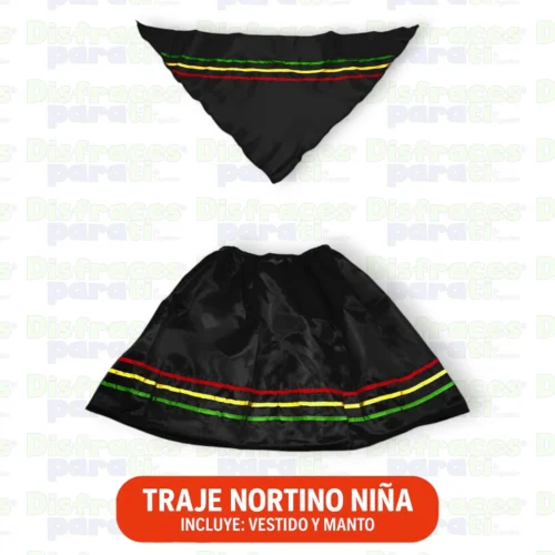 TRAJE NORTINO NIÑA NEGRO