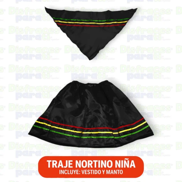 TRAJE NORTINO NIÑA NEGRO