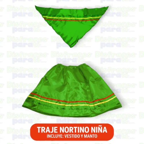 TRAJE NORTINO NIÑA VERDE